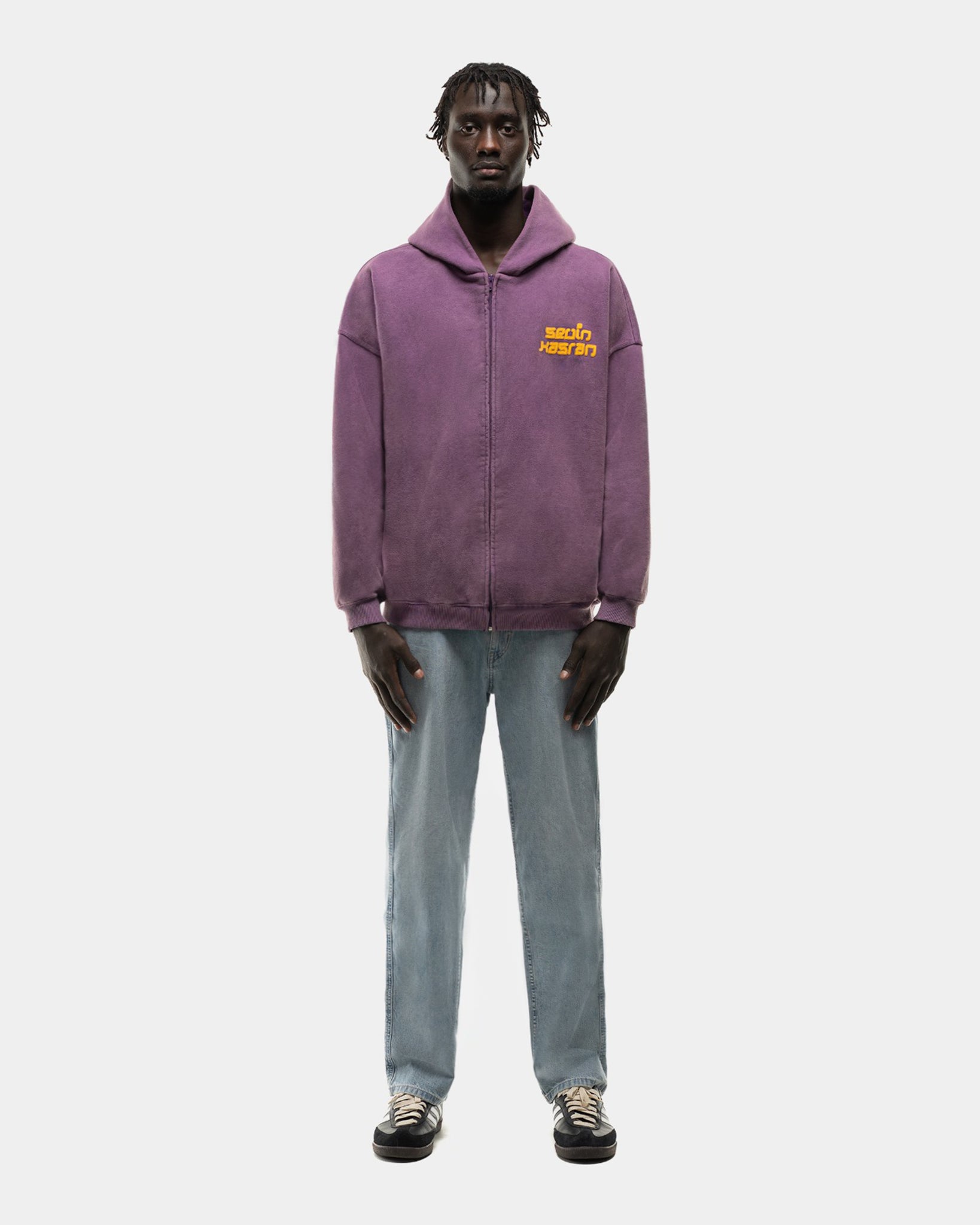 Purple Zip Hooded Sweatshirt